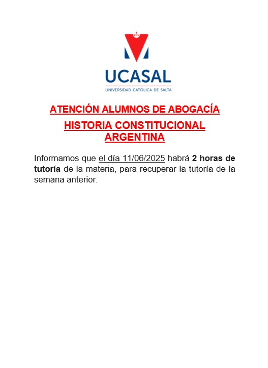 Historia Constitucional Argentina – Tutoría 11/06